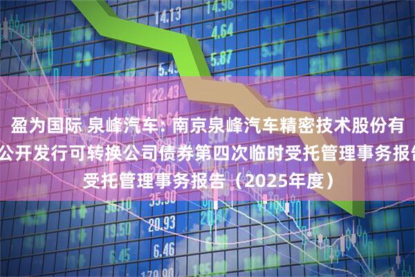 盈为国际 泉峰汽车: 南京泉峰汽车精密技术股份有限公司2021年公开发行可转换公司债券第四次临时受托管理事务报告（2025年度）