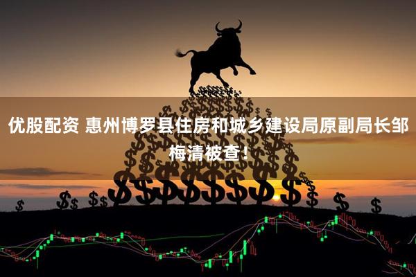 优股配资 惠州博罗县住房和城乡建设局原副局长邹梅清被查！
